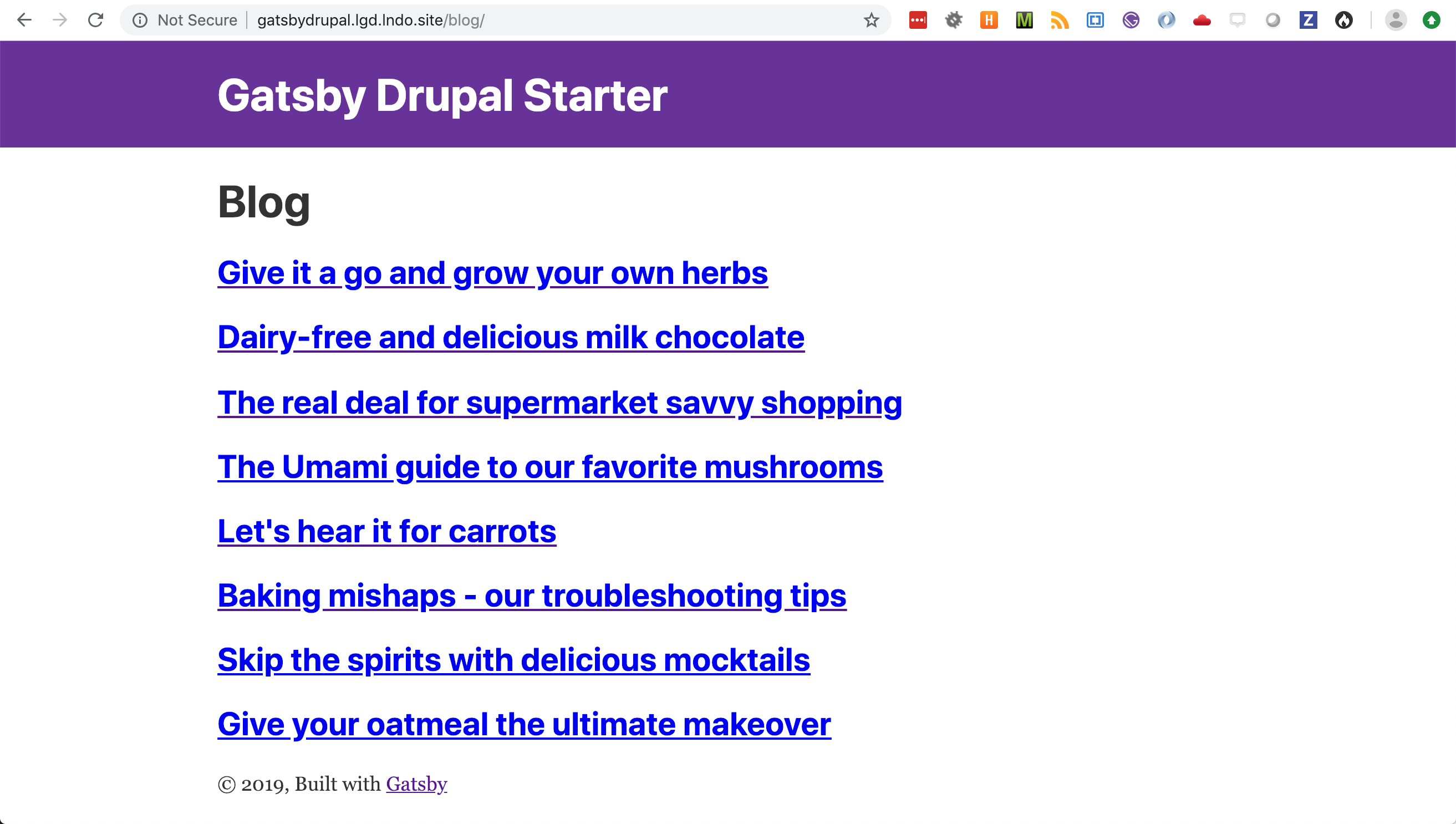 Bare blog list in Gatsby