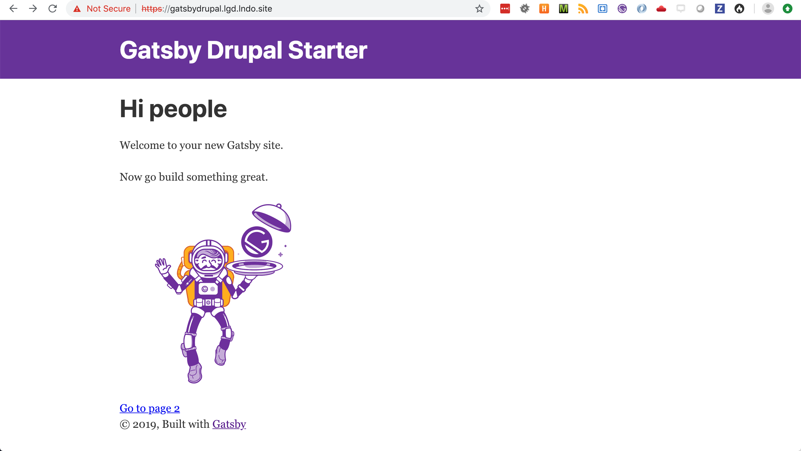 Gatsby default starter page