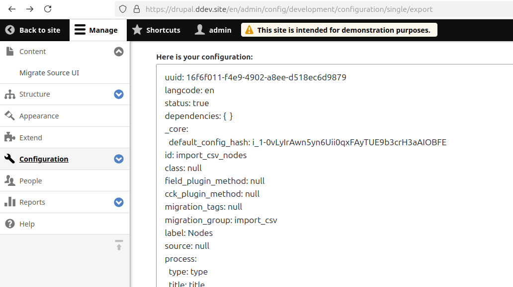 Admin UI for exporting a single migration as YAML - Part 2: the exported YAML