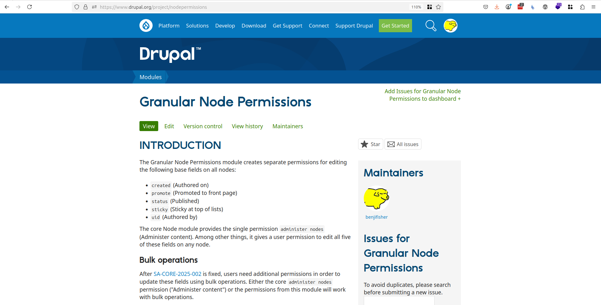 Granular Node Permissions module